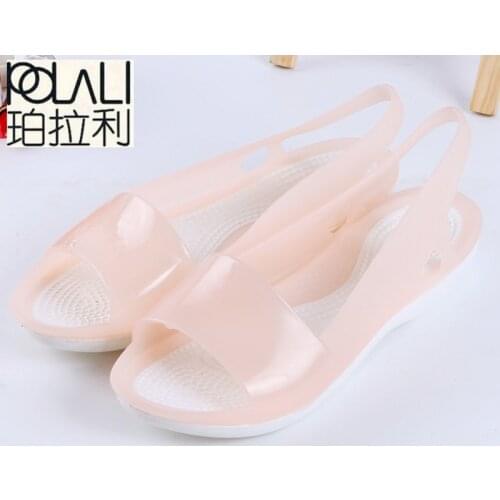 POLALI Women Sandals Colorful Women Shoes Peep Toe Stappy Beach Rainbow Jelly Shoes Woman Summer shoes ST236