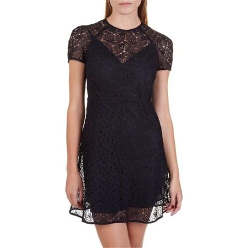 Patads French womens dress m autumn and winter design sense hook lace lace lace cut out dress repiz