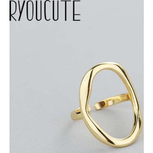 Boho Vintage Silver Color Irregular Circle Rings for Women Lover Finger Ring Valentines Day Gifts