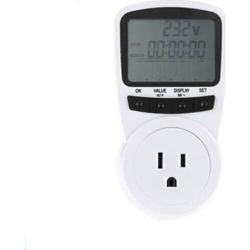 LCD US Plug Socket Energy Meter Electricity Watt Voltage Amps Usage Frequency Monitor Analyzer Power Manage