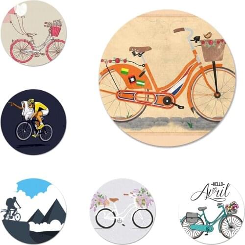 BIKE CYCLING art Icons Pins Badge Decoration Brooches Metal Badges For Clothes Backpack Decoration 58mm