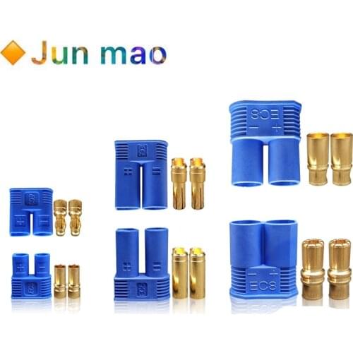 1set EC3 EC5 EC8 Male Female Type Battery Connector Golden Battery Connector Bullet Plug For RC Accessories Multiple choices