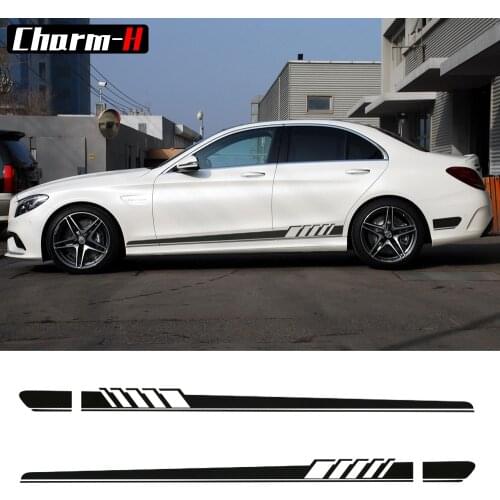 Pair of Edition 1 Side Stripes Decal Sticker for Mercedes Benz W205 C Class C63 AMG Stickers-6 colors to Choose