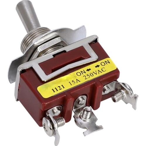 1Pcs E-TEN1121 Quality Silver Contact Copper Pin 12mm 3Pin 2Position ON-ON Rocker Switch Toggle Switch 10A 380VAC/15A 250V