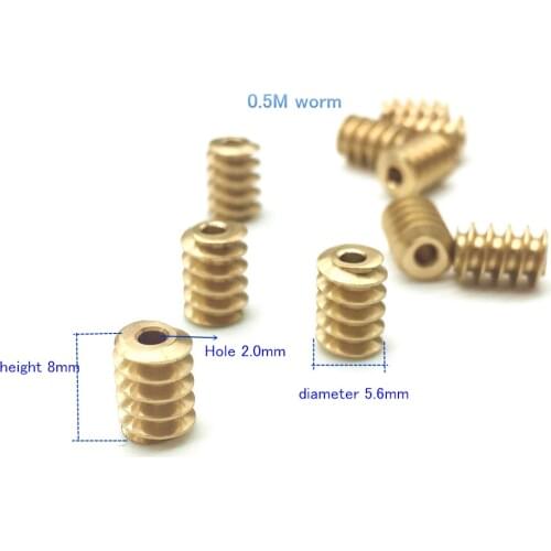 2PCS 0.5M Motor output turbine Worm gear 2mm diameter Motor metal gear