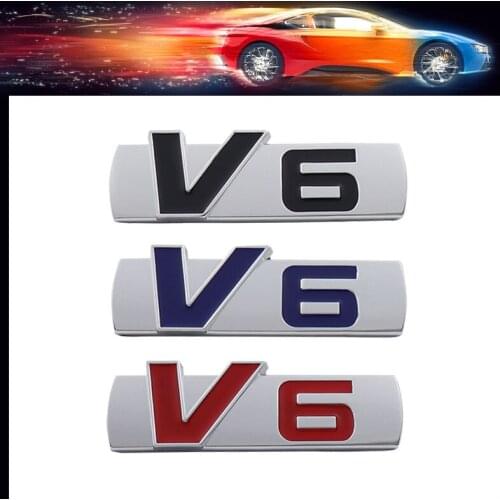 3D Premium V6 V-6 Engine Sign for SUV car Engine Hood Fender trunk Tail Rear Bonnet Decal Emblem Badge Sticker Nameplate