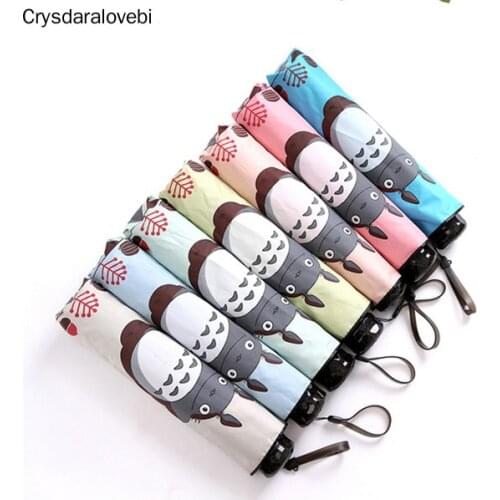 7 Colors Studio Ghibli Totoro Brand Umbrella Female Cute Funny Umbrella For Women Parasol Anime Folding Umbrellas Rain