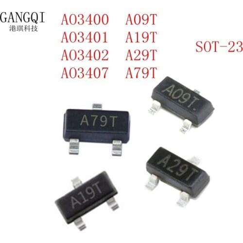 50PCS/LOT AO3400 A09T AO3401 A19T AO3402 A29T AO3407 A79T SMD SOT23 new MOS FET transistor