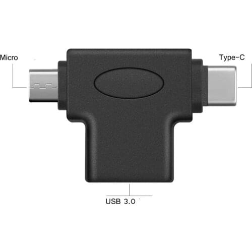 500 Pcs 2 in 1 OTG Converter USB 3.0 to Micro USB and Type C Adapter USB Female to Micro/USB C Male Connector Wholesale K1
