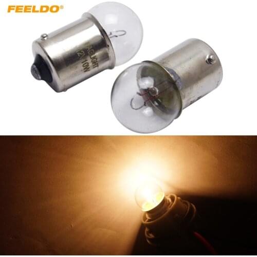 FEELDO 30pcs 1156 BA15S G18 12V 10W Car Clear Glass Lamp Turn Tail Bulb Car Indicator Halogen Lamp #MX2723