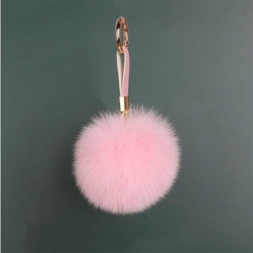 Fox fur ball key chain bag pendant fur bag gift keychain10cm