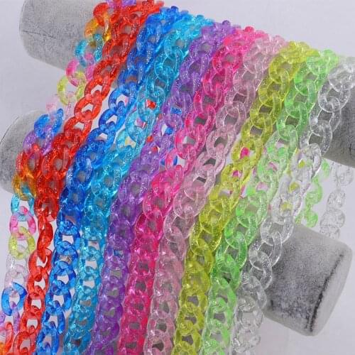 FishSheep New Clear Glitter Acrylic Sunglasses Chains Women Adjustable Chain For Face Mask Hanging Neck Cord Straps Accessories