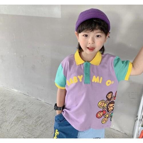 Kids Boy Girls Cartoon Animal Hand in Hand Together Pattern Printed Cool Shirt Summer Short Shirts Tops Tee Shirt