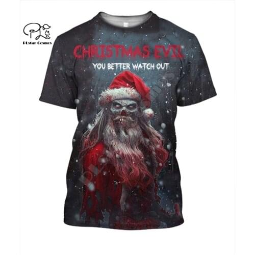 PLstar Cosmos Merry Christmas Santa Claus 3D Printed T-shirt Harajuku Streetwear Men/Women Short Sleeve Drop Shipping Style-55