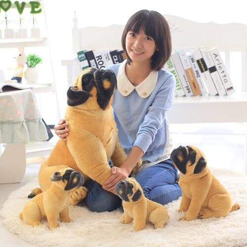 25-70 cm Squat Simulation Pug Dog Plush Toys Doll New Arrivals Cute Animal Kawaii Dog Doll Home Car Decor Women Kids Gift