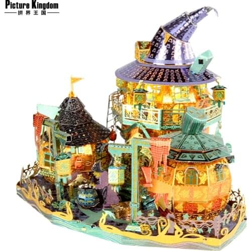 Picture Kingdom 3D Metal Nano Puzzle Pumpkin House building model Kits DIY 3D Laser Cutting Jigsaw Toys for adults
