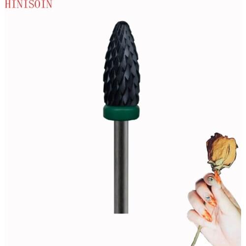 Black -10PCS-Ceramic Nail Drill Bit - Flame Bit - (1041.060)