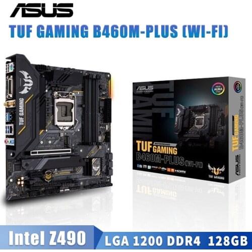 LGA 1200 Asus TUF GAMING B460M-PLUS (WI-FI) Motherboard Support 10th-Gen Core Cpu DDR4 128GB PCI-E 3.0 Desktop B460 Placa-Mãe