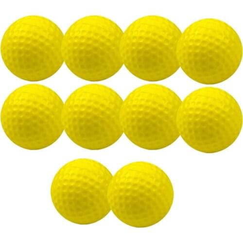 Lots 10 Golf Practice Ball Soft Balls 1.65inch Yellow For Training Aid