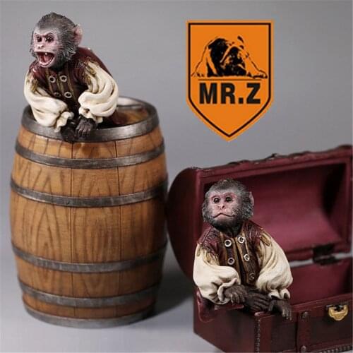 Mr.Z Studio 1:6 Scale Pirate Monkey Bucket Box Set Healing Figure Animal Model Toy Collector Desktop Decoration Adult Gift