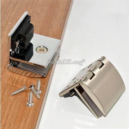 High Quality 10PCS Zinc Alloy Glass Cabinet Hinges Display Showcase Cupboard Wine Cabinet Door Hinges for 5~8mm Glass