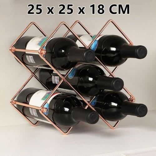 Rose Gold Detachable Iron 5-Bottles Wine Rack Display Holder Wine Racks Bottle Cabinet Stand Holders for Bar Kitchen Living Room