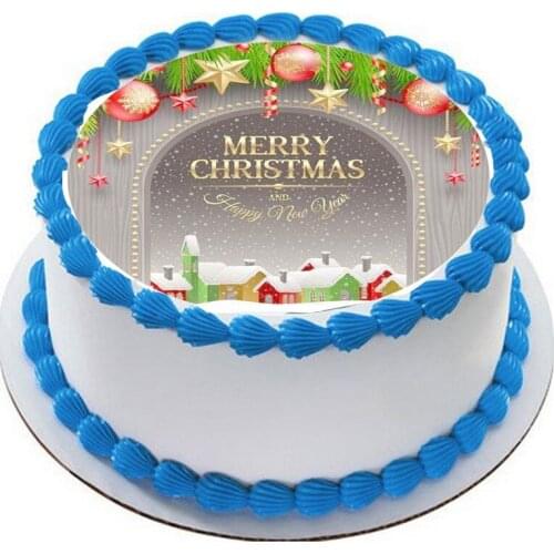 Merry Christmas Edible Paper Cake Topper Decoration,Wafer Edible Transfer Paper,Christmas Party Edible Cake Decorating tools