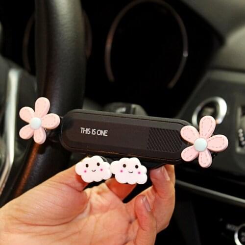 Cute Cartoon Holder For Phone Stand On Car Air Outlet MobilePhone Bracket Support Frame Universal Accessories Creative Womens