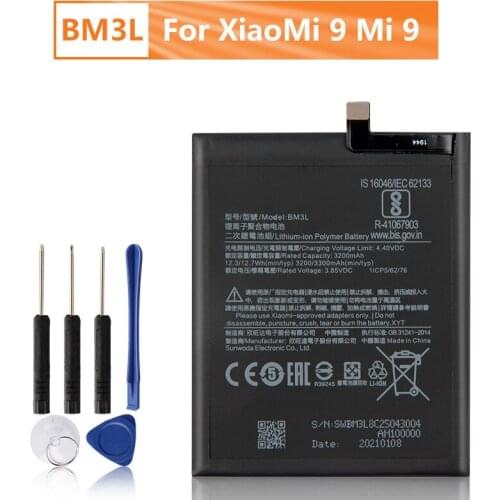 Xiao Mi Original BM3L Battery For Xiaomi 9 MI9 M9 MI 9 BM3L Genuine Replacement Phone Battery 3300mAh With Free Tools