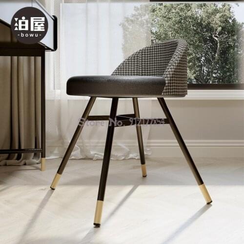 Makeup stool light luxury back chair home bedroom girl ins net red Nordic style dressing table stool modern minimalist Report