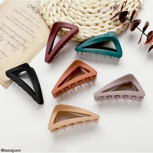 2020 Triangle Claw Clip For Women Tough Blue Black Plastic Hair Claw Large Size Hair Clamps Claw Clip Crab For Hair Accessories