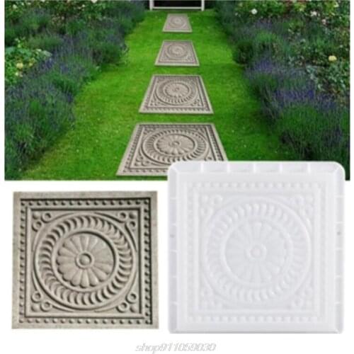 Vintage Floral Square DIY Paving Mold Garden Concrete Mould Stepping Pedal Stone Paver Cement Brick Landscape J21 21 Dropship