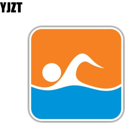 YJZT 15CM*15CM Funny Icons Swimming Sport Label PVC Motorcycle Car Sticker 11-00033