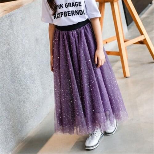 New 2020 Fashion Girls Tutu Skirt School Kids Sequins Mesh Skirts For Teenage Girl 5 7 9 11 13 15 Years Wear TX206
