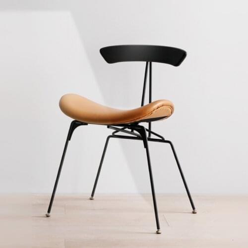 Nordic industrial style retro iron dining chair ant chair designer chair solid wood back leisure chair