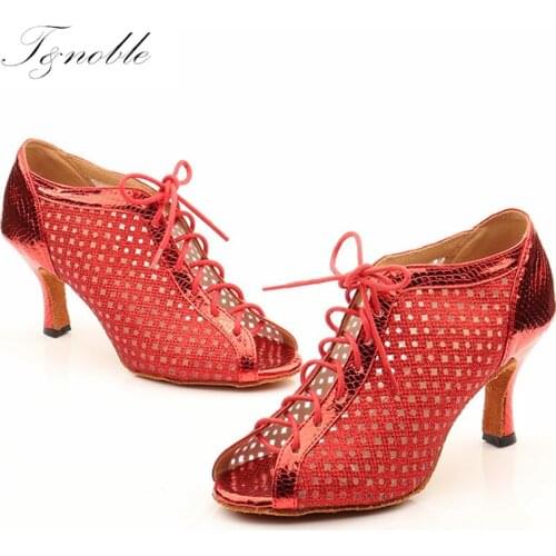 Women Latin Dance Shoes New Brand Girls Glitter Latin Ballroom Tango Salsa Dance Shoes About 5cm And 7cm High Heel Ankle Boots