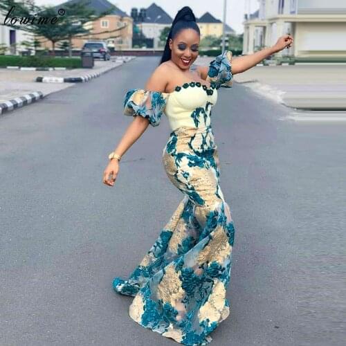 Vestidos De Fiesta Plus Size African Prom Dresses Women Party Night Mermaid Long Evening Dresses 2020 Haute Couture Pageant Gown