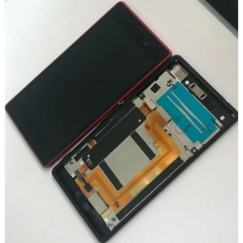 For Sony Xperia M4 Aqua E2303 E2306 E2353 E2333 E2363 LCD Display Digitizer Sensor Glass Panel Assembly with Frame plug
