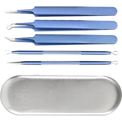 1 Set Tweezers Kit Stainless Steel Practical Professional Pimple Tool for Ladies