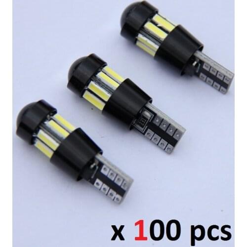 100PCS Canbus T10 W5W 194 501 Car LED Interior Instrument Lights Bulb Car Width Lamps Vehicle White T10 LED projector lens