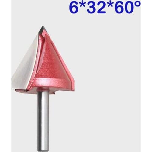 2pcs CNC Engraving 3D Bits Router 60 Degree 6mm x 32mm V Groove Acrylic Free Shipping