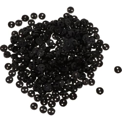 300 Pieces Very Small Mini Tiny Micro Figures Doll Clothing Sewing Buttons 4mm Black Color DIY Projects Supplies