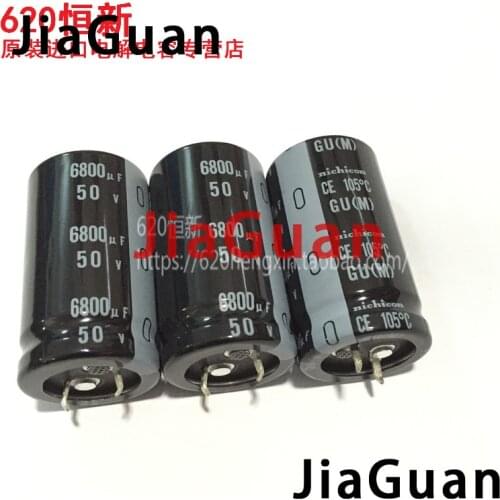 4pcs Genuine NICHICON GU 50V6800UF 25X45mm electrolytic capacitor 6800uF/50v CE 105 degrees 50V 6800UF gu