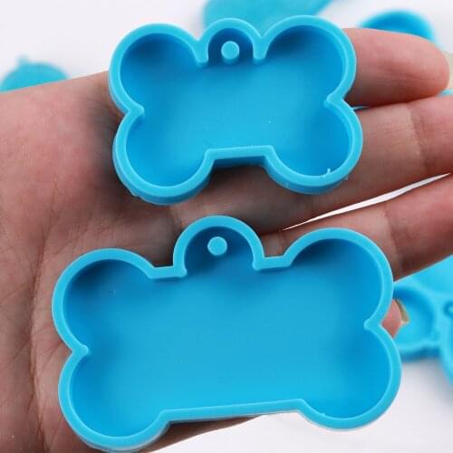 5PCS Pet Hanging Tag Listed Silicone Mold for DIY Crafts Casting Pendants Epoxy Resin Mould Tools