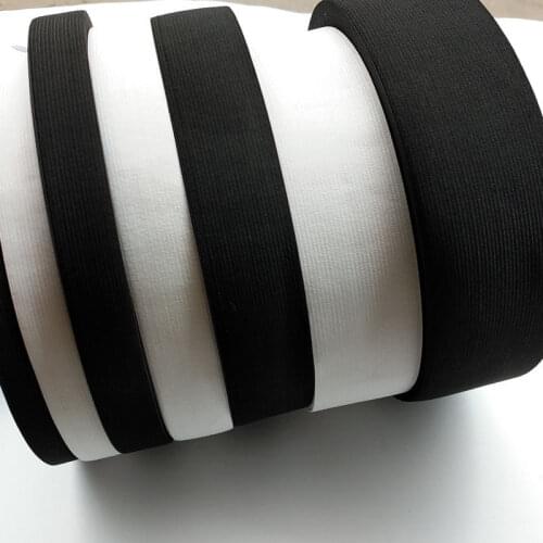 5yards From 15mm to 60mm Black or White Braided Elastic Ribbon Elastics Bands
