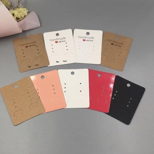 50pcs 6.5x5cm DIY Handmade Jewelry Earring Packing Card Stud/Drop Earring Holders Display Card Display