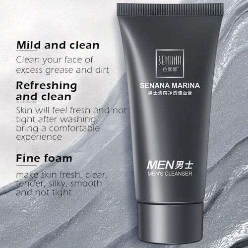 60g Mens Oil-Control Facial Cleanser Deep Cleansing Brightening Moisturizing Foaming Face Cleanser Acne Treat Facial Soap