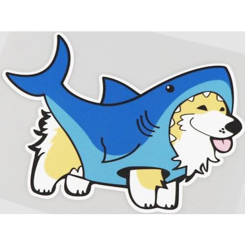 Car Styling Vinyl Animal Dog Shark Shina Inu Corgi Funny Auto Window Body Tail Doodle Sticker Decals