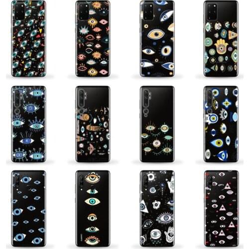 Pink Evil Ey Phone Case for SAMSUNG A51 52 50 71 31 21 S 21 ultra 20 fe plus XIAOMI redmi note 10 8 9 pro HUAWEI P 30 40 lite