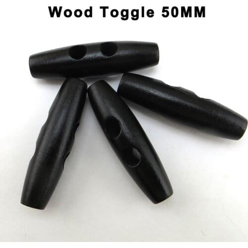 8PCS 50MM Black Wooden Horn Button Toggles Clothes Sewing Buttons Clothing Accessory WHB-122